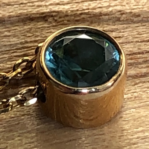 14K Yellow Gold Blue Topaz 18.5” Necklace. - Picture 11 of 14